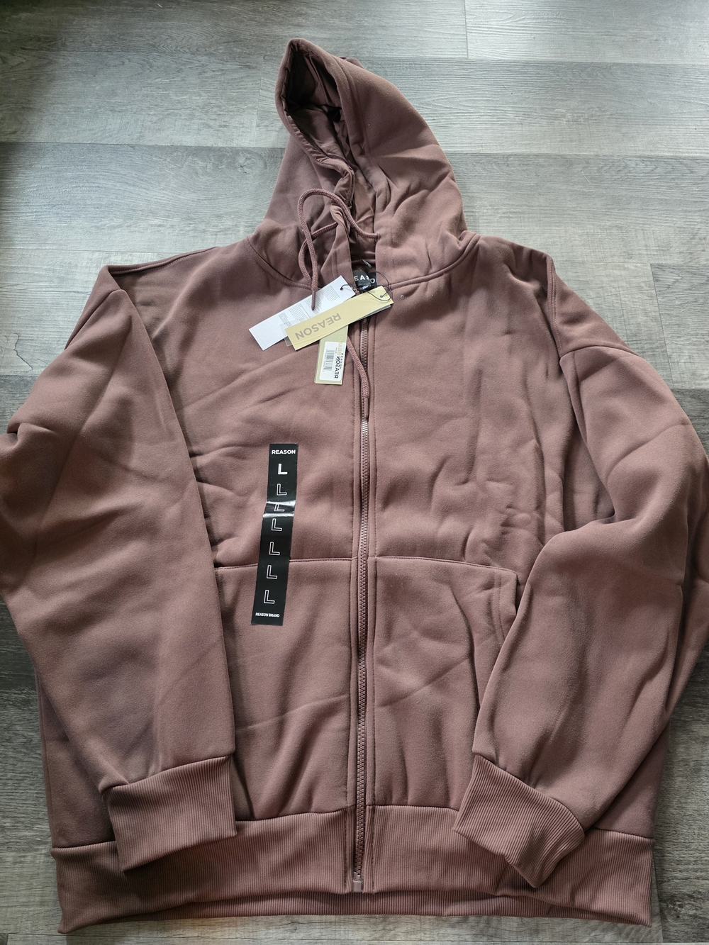 Reason Men's Hooded Zip Jacket in Dusty Rose